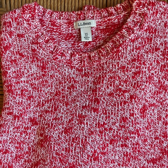 L.L. Bean Sweaters - L.L. Bean XS Red & White Knit Pullover Sweater